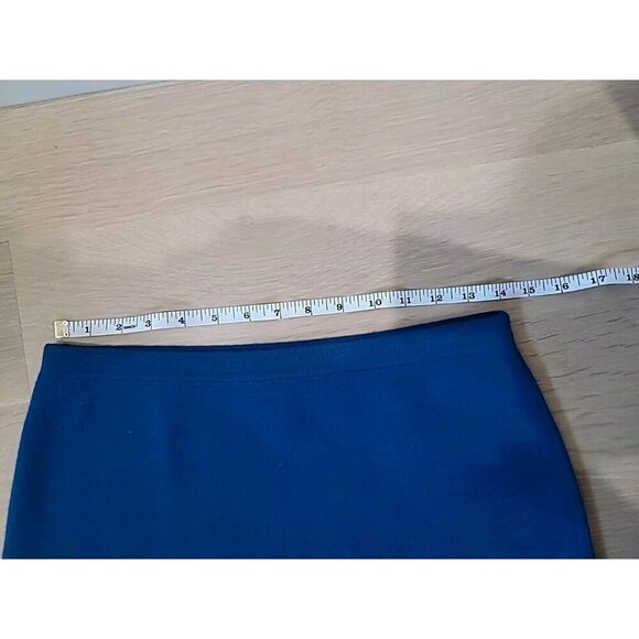 Vintage Linea by Louis Delliolio Wool Blend Blue Knit Skirt Pencil Size XS - Picture 6 of 9